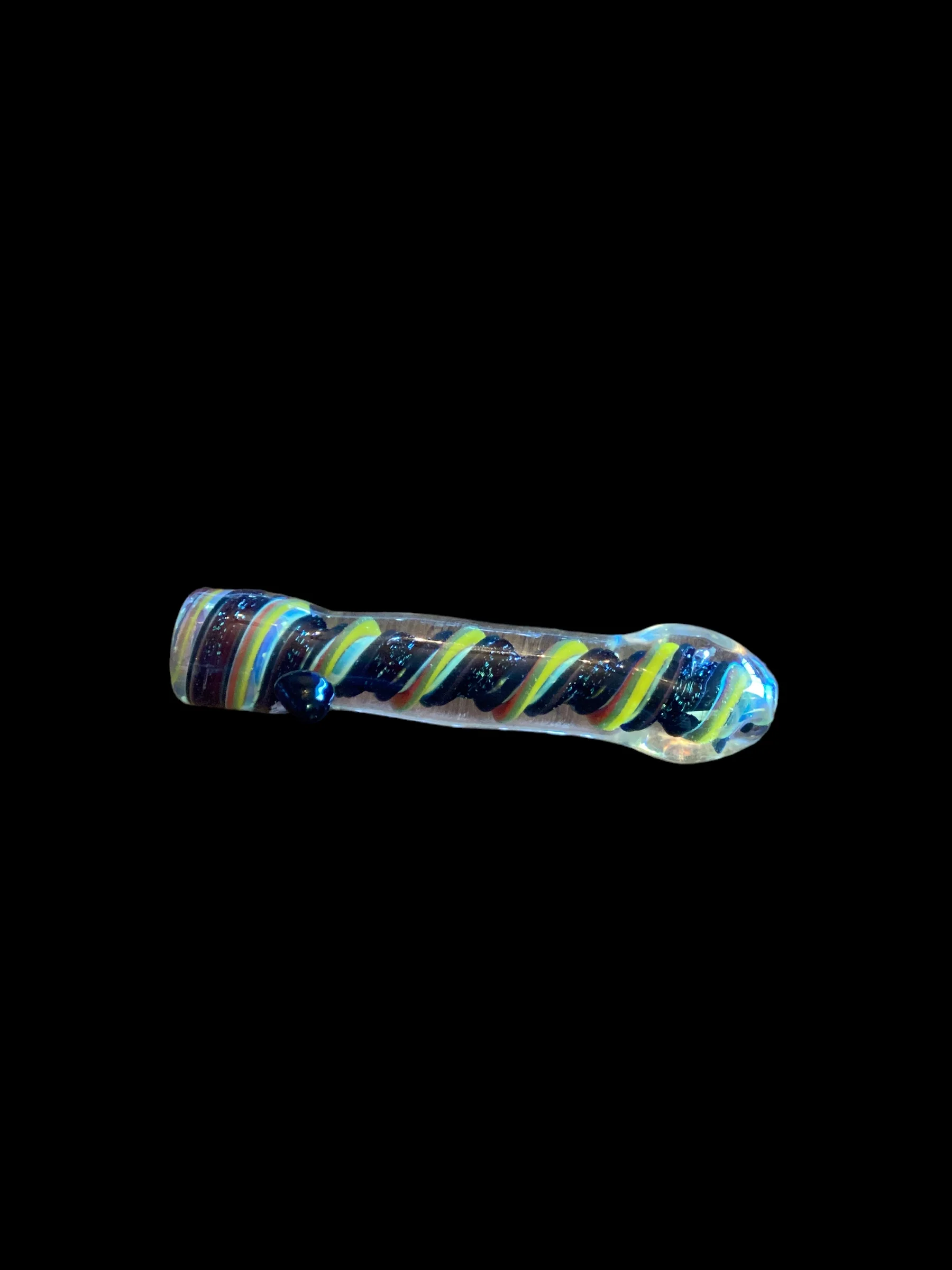 Black Rasta Swirl Chillum - Image 2