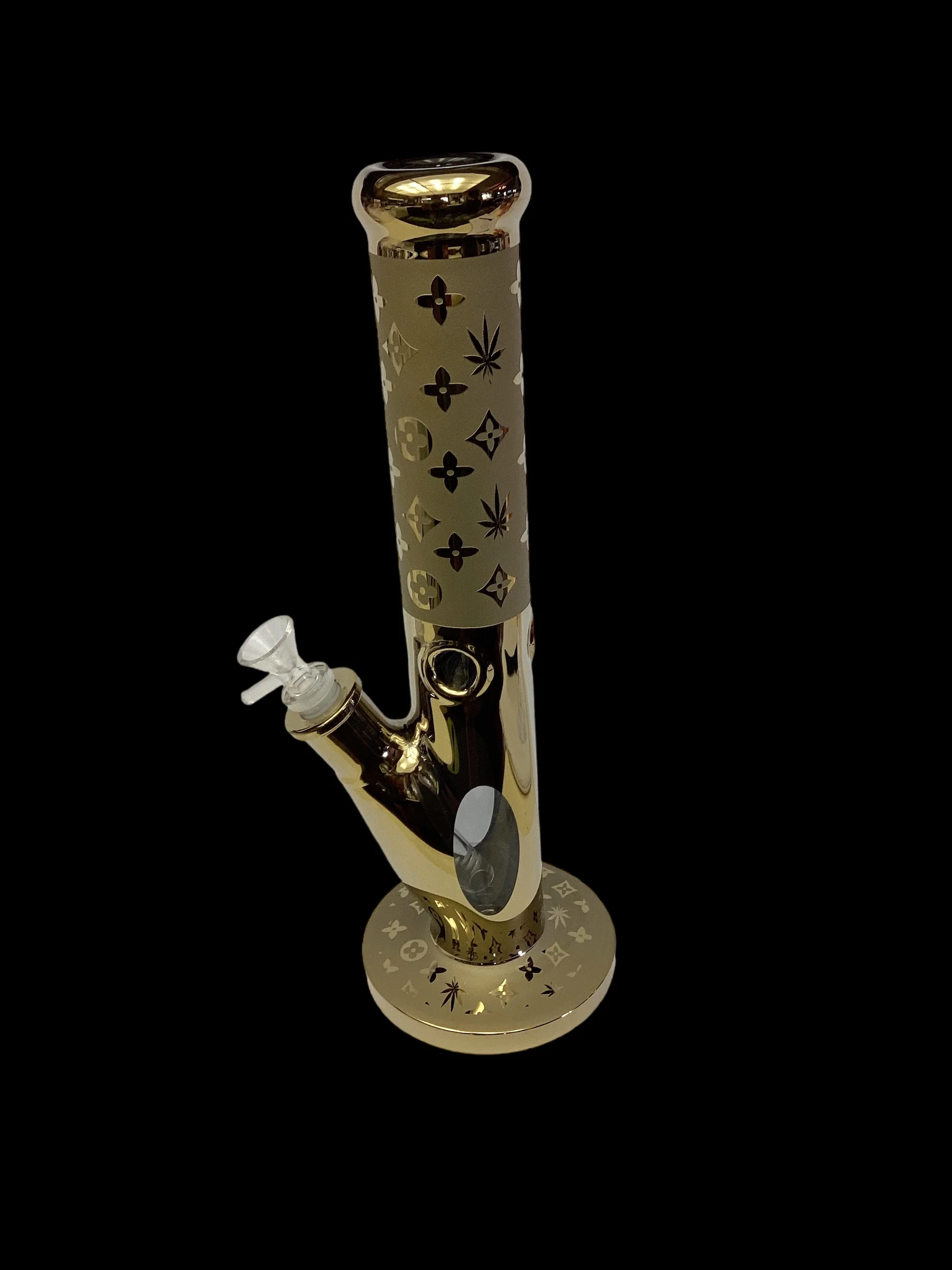 Gold Metallic Designer Straight Tube Bong - Image 3