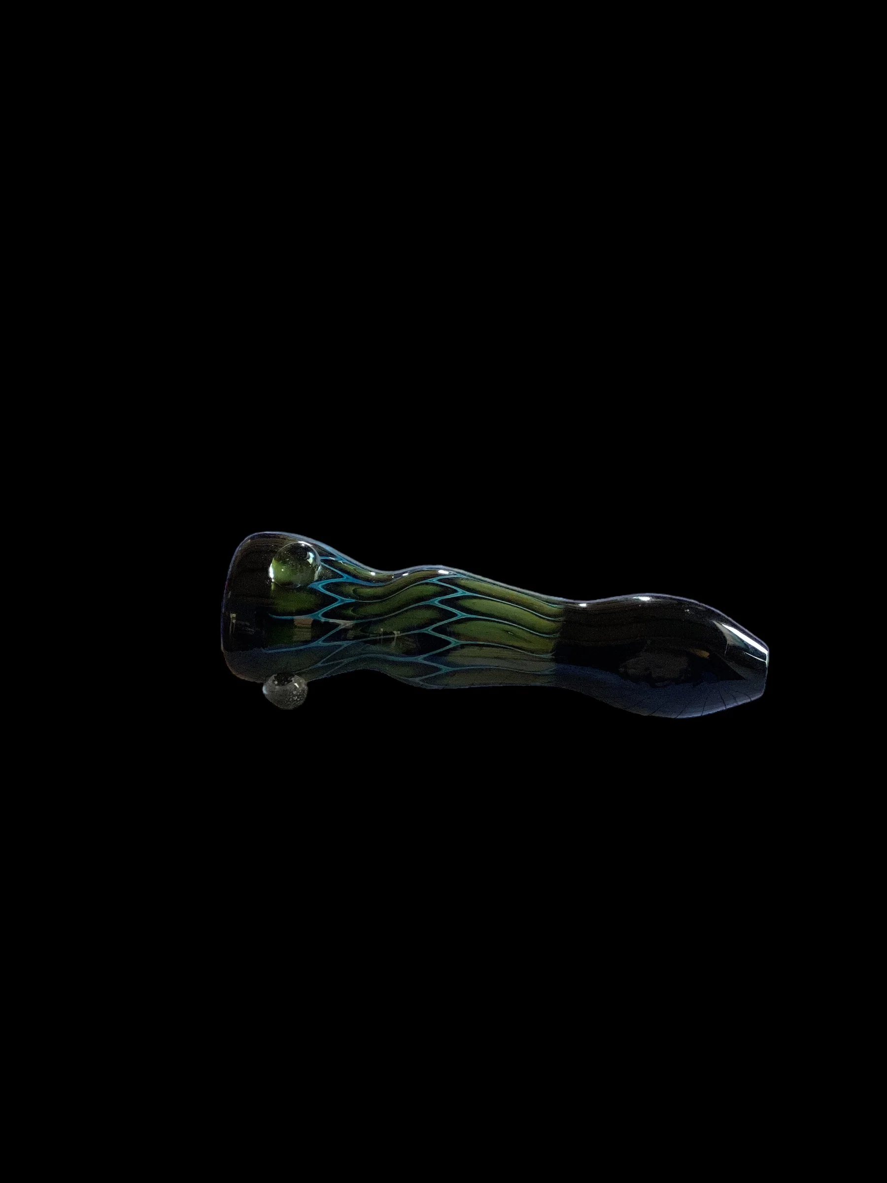 Green and Black Sandwich Wiggle Chillum - Image 2