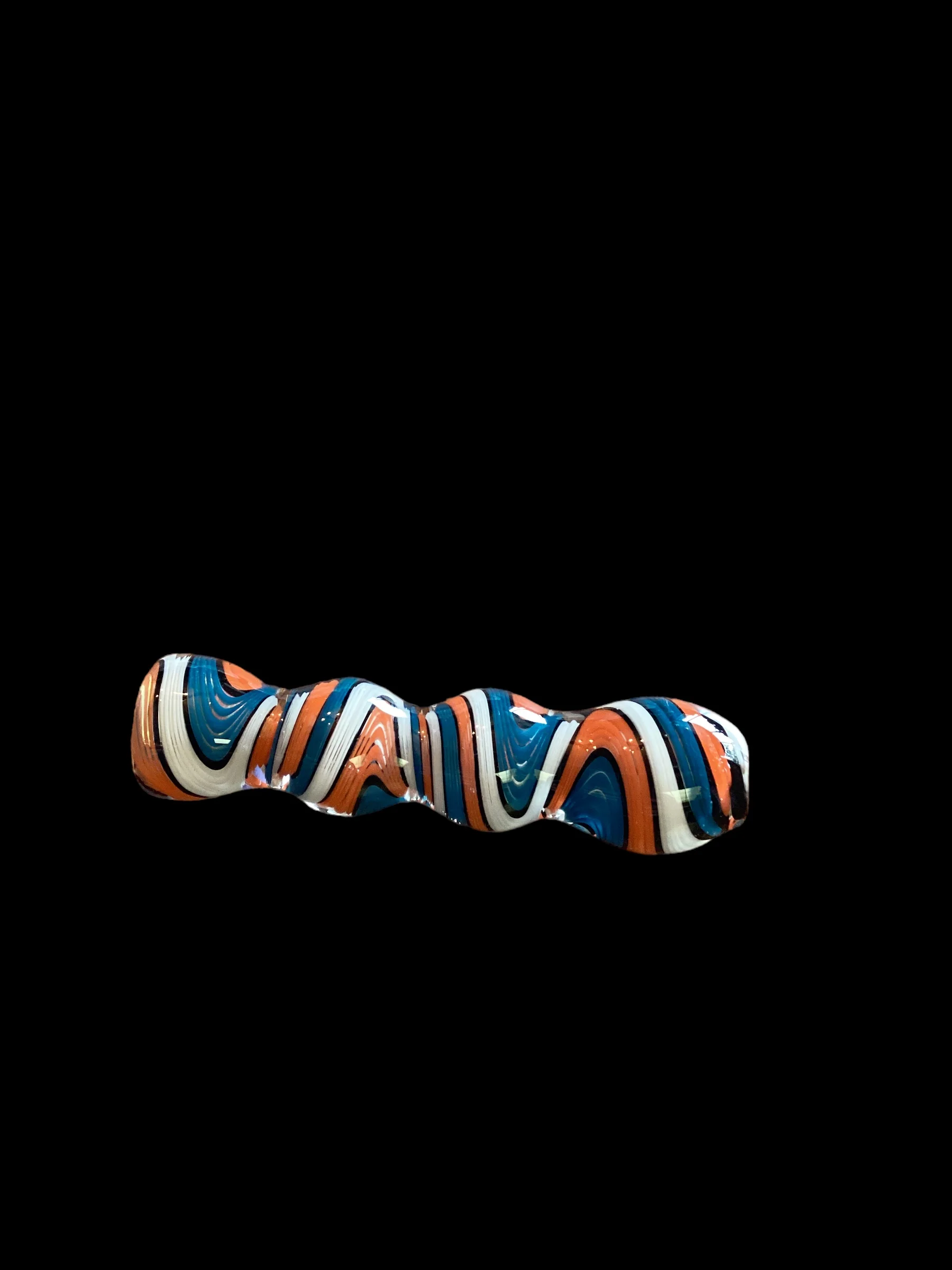 Orange and Blue Swirl Chillum - Image 2