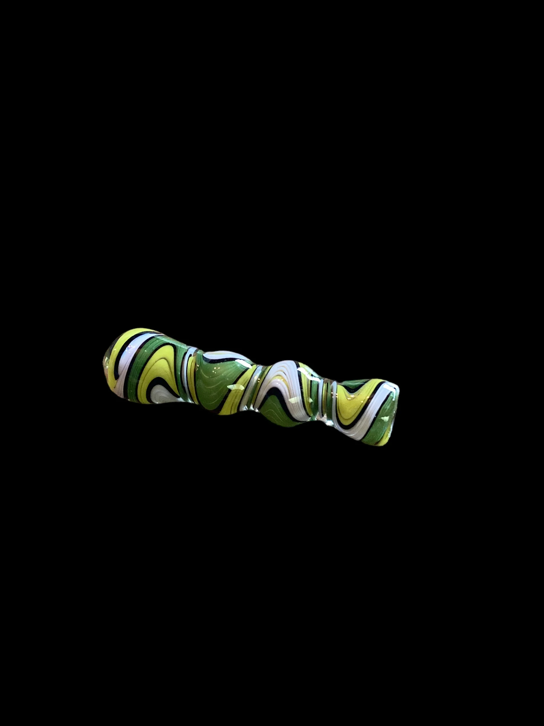 Green and Yellow Swirl Chillum - Image 2