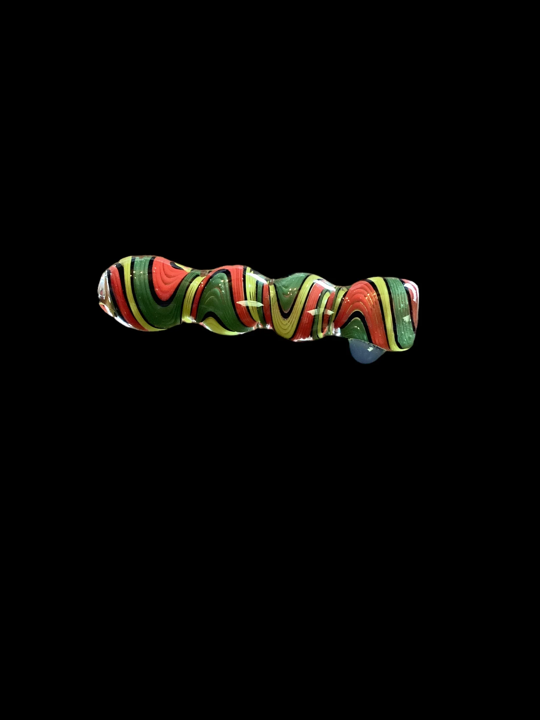 Red Yellow Green Swirl Chillum - Image 2