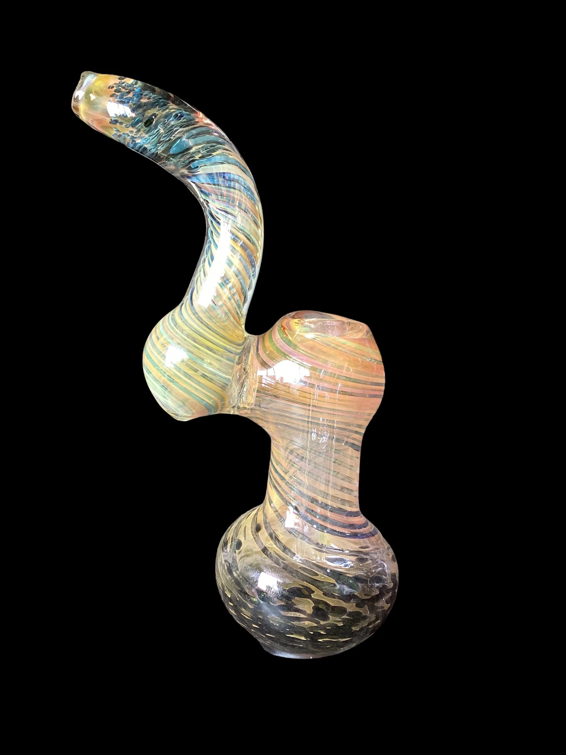 Wigwag Fumed Glass Bubbler - Black and Pink