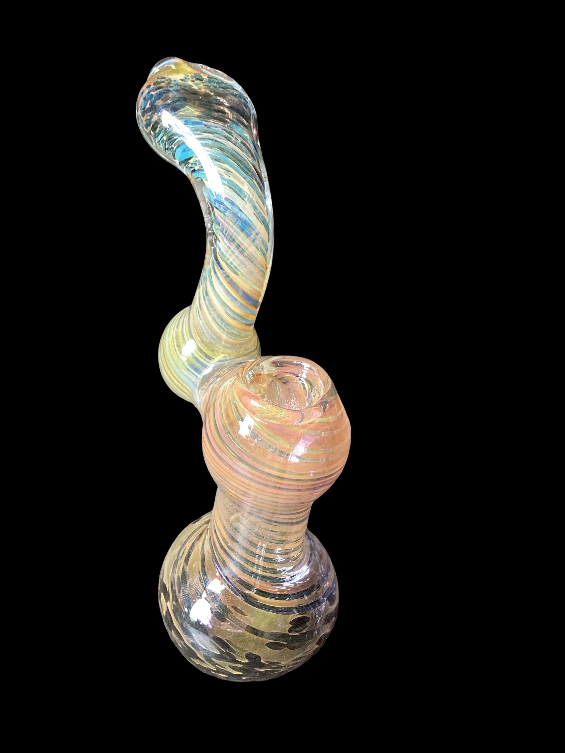 Wigwag Fumed Glass Bubbler - Black and Pink - Image 2